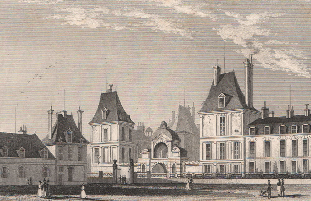 Fontainebleau, Cour des Cuisines. Seine-et-Marne. BICKNELL 1845 old print